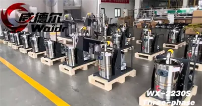 Aspirador de pó industrial trifásico de pequena capacidade